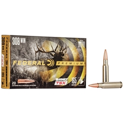 FEDERAL  Federal P308H Premium  308 Win 165 gr Barnes Triple-Shock X 20 Bx/ 10 Cs