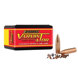 3816 Barnes Bullets 30210 Varminator   6mm .243 72 GR Flat Base Hollow Point