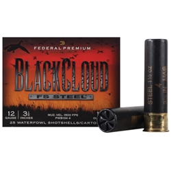 FEDERAL 47480 Federal PWB1344 Premium Black Cloud Waterfowl 12 ga 3.5" 1-1/2oz 4 Shot 25Bx/10C