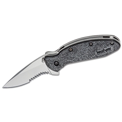 48571 Kershaw 1620ST Scallion  2.40" Folding Drop Point Part Serrated Bead Blasted 420