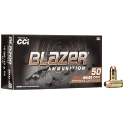 63309 CCI BLAZER BRASS 40 SW 165GR FMJ 50RD 20BX/CS