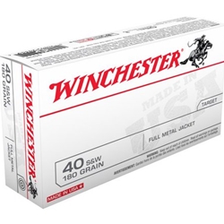 Winchester Ammunition Q4238 WINCHESTER USA 40 SW 180GR FMJ TRUNCATED CONE 50RD 10BX/CS