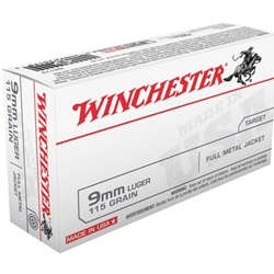 Winchester Ammunition Q4172 Winchester 9mm Pistol Ammo, 115Gr FMJ – 50Rds