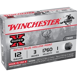 Winchester Ammunition X123RS15 WINCHESTER SUPER-X 12GA 3" 1OZ RIFLED SLUG 5RD 50BX/CS