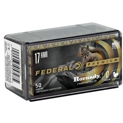 68472 FEDERAL 17HMR 17GR V-MAX 2530FPS 50RD 60BX/CS