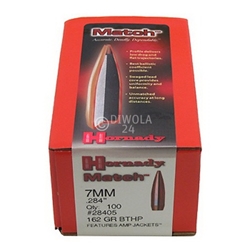 72090 Hornady 28405 Match   7mm .284 162 GR Boat Tail Hollow Point Match 100 Box