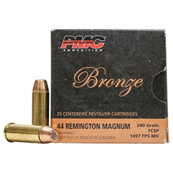 PMC Ammunition 74010 PMC 44 REM MAG 240GR TCSP 25RD 20BX/CS