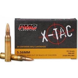 PMC Ammunition 75970 PMC 5.56MM NATO X-TAC 55GR FMJ-BT 20RD 50BX/CS