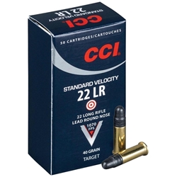 35 CCI 22LR STANDARD 1070FPS 40GR LEAD-RN 50RD 100BX/CS