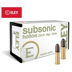 Eley 230-05400 ELEY SUBSONIC 22LR 38GR HP 50RD 100BX/CS