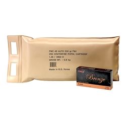 PMC Ammunition A45ABP PMC AMMO 45 ACP 230GR FMJ-RN 250RD BATTLE PACK 3BP/CS