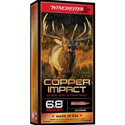 Winchester Ammunition X68WCLF WINCHESTER COPPER IMPACT 6.8 WESTERN 162GR 20RD 10BX/CS