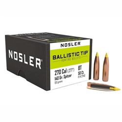 Nosler 27140 NOSLER BULLETS 270 CAL .277 140GR BALLISTIC TIP 50CT