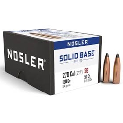 Nosler N38054 NOSLER BULLETS 270 CAL .277 130GR SOLID BASE SP 50CT