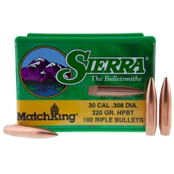 Sierra Bullets SIE2240 SIERRA BULLETS .30 CAL .308 220GR HP-BT MATCH 100CT