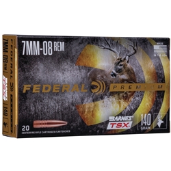 FEDERAL  7mm-08 Rem Federal 140 Grain Vital-Shok Barnes Triple Shock X-Bullet Lead Free 2820 fps 20 Round Box P708C