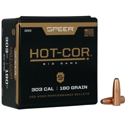 SPEER  Speer 2223 Hot-Cor  303 Cal .311 180 gr Soft Point Round Nose (SPRN) 100 Per Box