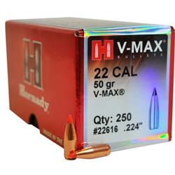 Hornady 200-22616 22 Cal .224 50 Gr V-MAX® (250)