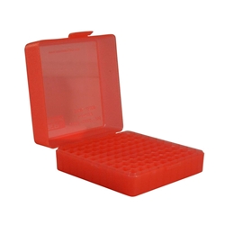 MTM 210-P10022M29 Ammo Box 100 Round Flip-Top For 22 Mag - 17 HMR, Clear Red