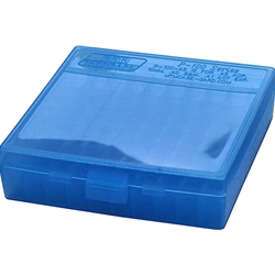 MTM 210-P1004524 Ammo Box 100 Round Flip-Top 40 10mm 45 ACP, Clear Blue