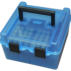 MTM 210-R100MAG24 Deluxe Ammo Box 100 Round Handle WSM WSSM Ultra Mag, Clear Blue