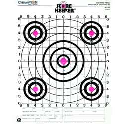 Champion 45726 Scorekeeper 100yd Sight-in Target, Orange Bull, 8.5"x11", 12Pk