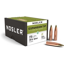 Nosler 59298 E-Tip Lead Free 270 cal 6.8mm .277 130 GR 50 Per Box