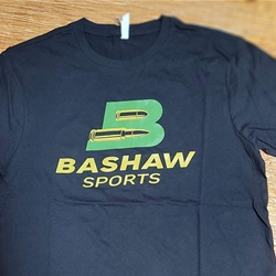 BPG TSH-BLK-L Black with Green and Gold Bashaw Sports Logo