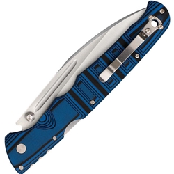 CS-62P2A Cold Steel 62P2A Frenzy II Folding Knife 5.5" S35VN Satin Plain Blade, Blue/Black G10 Handles, Lockback
