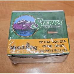 Sierra Bullets U1380C Pre-Owned New Never Opened Sierra Matchking Bullets .224 69GR-HPBT 500 Count