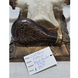 - No Manufacturer - BLACKPOWDERFLASK Pre-Owned Colt Navy Pattern, copper, black powder flask. C2601-11