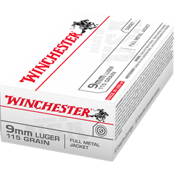 Winchester Ammunition UQ4172 CONSIGN-Winchester 9mm Pistol Ammo, 115Gr FMJ – 50Rds