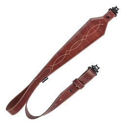 A8508 Allen Company Heritage Western Scallop Leather Rifle Sling, Bro