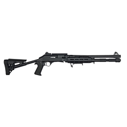 FF-SA4-COMP-BLK-187 Federation Firearms SA-4 Competition, 12ga 3" semi-automatic shotgun, dual-piston gas system, adjustable synthetic stock, aluminum M-LOK handguard, 18.7" ported barrel, angled foregrip, shell holder, picatinny barrel band, ghost ring sights, 5 extended chokes, black finish. Made in Turkey, non-restricted in Canada