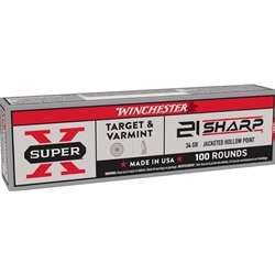 Winchester Ammunition X21JHP Winchester Super X 21 Sharp 34 GR JHP 1500 FPS 100 Rds
