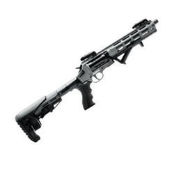 CEVTACGRY3579 Canuck - 357Mag/38Spl - Evolve Tactical Grey - Revolver Rifle - Black Synthetic Telescopic Stock w/M-Lok forend/Distressed Gray Frame/Black, 9"Barrel, Picatinny Top Rail, Flip-Up Sights