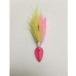 Jaguar Jigs 955012174 Marabou Jig 17g (5/8oz) Glow in the Dark Yellow and Pink
