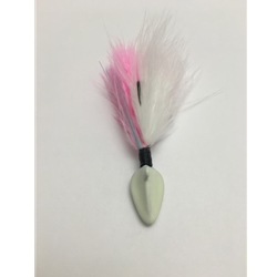 Jaguar Jigs 955011174 Marabou Jig 17g (5/8oz) Glow in the Dark Pink and White