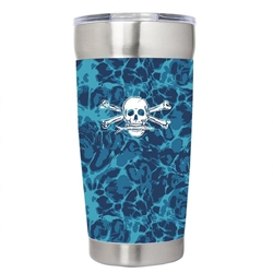 Calcutta SQUALL Steel Double Wall Traveler Cup 20oz with Lid Squall Pattern with Skull