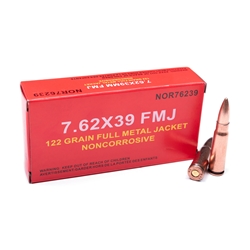 NOR7623920PK Norinco 7.62x39 FMJ 20 Pack