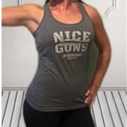 BPG NGTANKLG-XS Nice Guns Bashaw Ladies Tank Top Light Gray