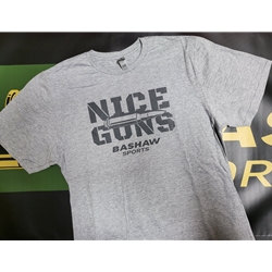 BPG TSH-GRY-S Grey with Grey Nice Guns Logo - Small