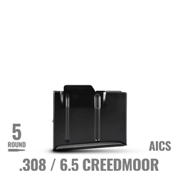 102918-BLK .308/6.5 CREEDMOOR MDT METAL AICS MAGAZINE - 5 RND (WITHOUT PLATE OAL 2.960")