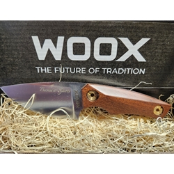 BU.KNF030.01 WOOX BAD BOY Drop (EDC) Fixed Blade Walnut Bashaw Sports Logo Engraved