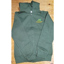 BPG HDY-GRNZIP-S Bashaw Sports Green Zip Up Hoodie with Logo-Small