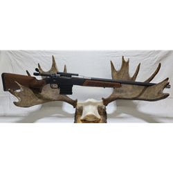Bashaw Sports CUSTOM223 Custom 223 IBI Carbon Barrel on a Pristine Action with Woox Stock