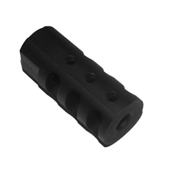 ISS4643 SRC Gun Works Straight Muzzle Brake Stainless Steel Flat Black 1/2" x 28 - .308